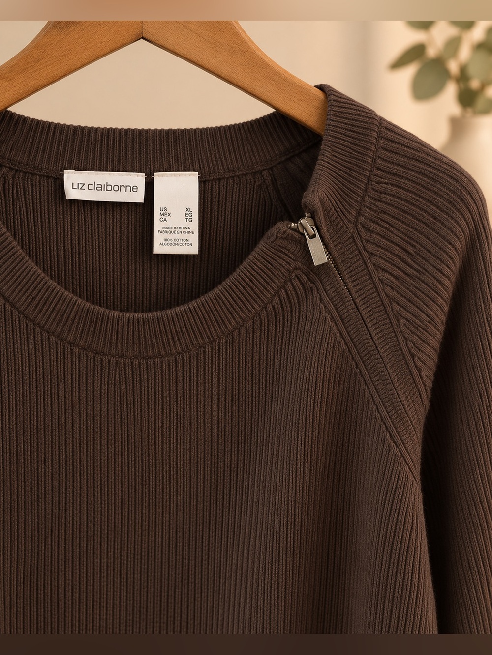 Liz Claiborne Ribbed Knit Sweater – Size XL